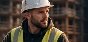 Construction worker on site, from the supplied design reference